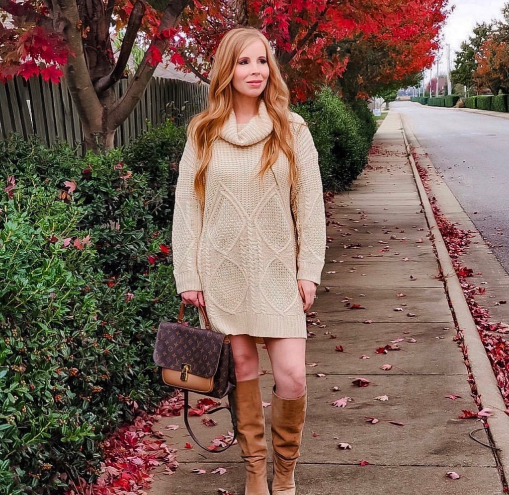 Cream colored sweater clearance dress