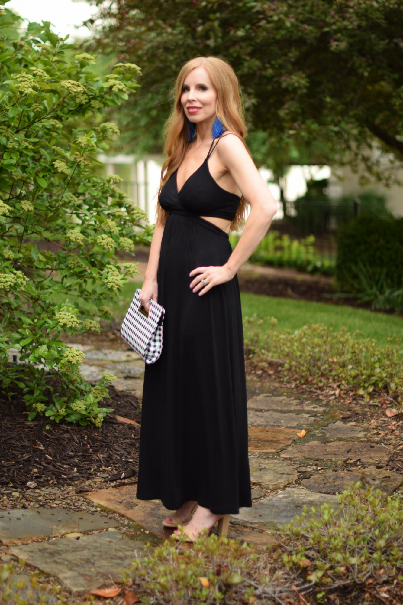 chinese dress ladies Strapless Black Maxi Dress with Pockets